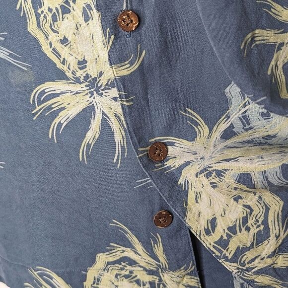 Ocean Pacific Menswear Washable Silk Blue Button Down Shirt Sleeve Shirt  M - Picture 8 of 10